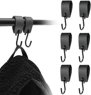 5 pezzi di S-haken per corda di tenda, S-haken neri con anello in pelle, 12,5 * 3 cm, adatti per armadi, armadi cucina, corda doccia, corda tenda