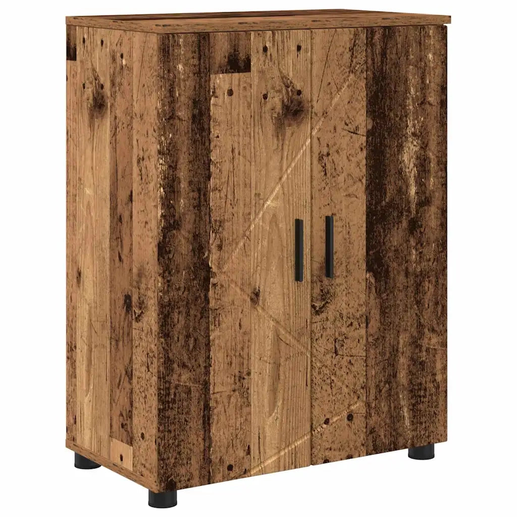 Set di mobili per il bagno con cassetto 4 pcs Legno vecchio