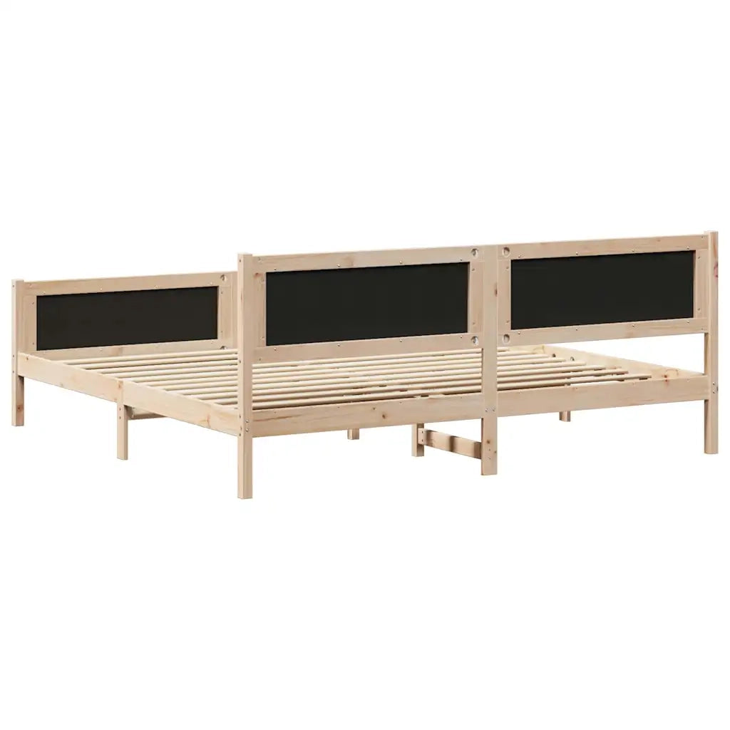 Struttura del letto Nero 200 x 200 cm Pino massello