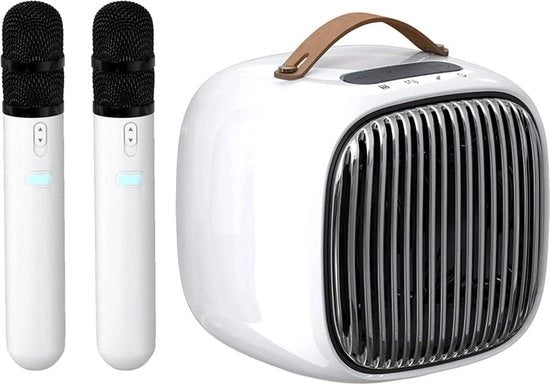 Impianto di karaoke professionale - 30W macchina di karaoke Bluetooth portatile - 2 altoparlanti con microfono - supporto per telefono cellulare - USB - scheda TF - ingresso AUX - festa a casa - matrimonio - chiesa - picnic - outdoor