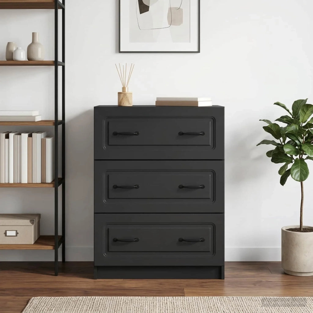 Mobile con Cassetti Nero 66 x 34,5 x 87 cm Legno ingegnerizzato 895756