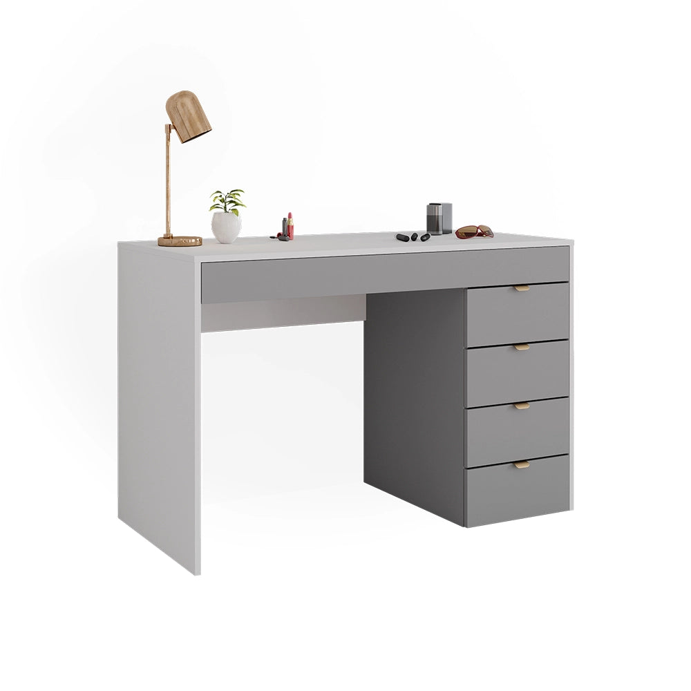 Vicco Tavolo da toeletta Bianco/grigio/grigio 115 cm con 5 cassetti