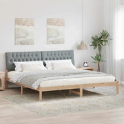 Letto con Testiera Rivestita con testiera Marrone 200 x 200 cm 3394378