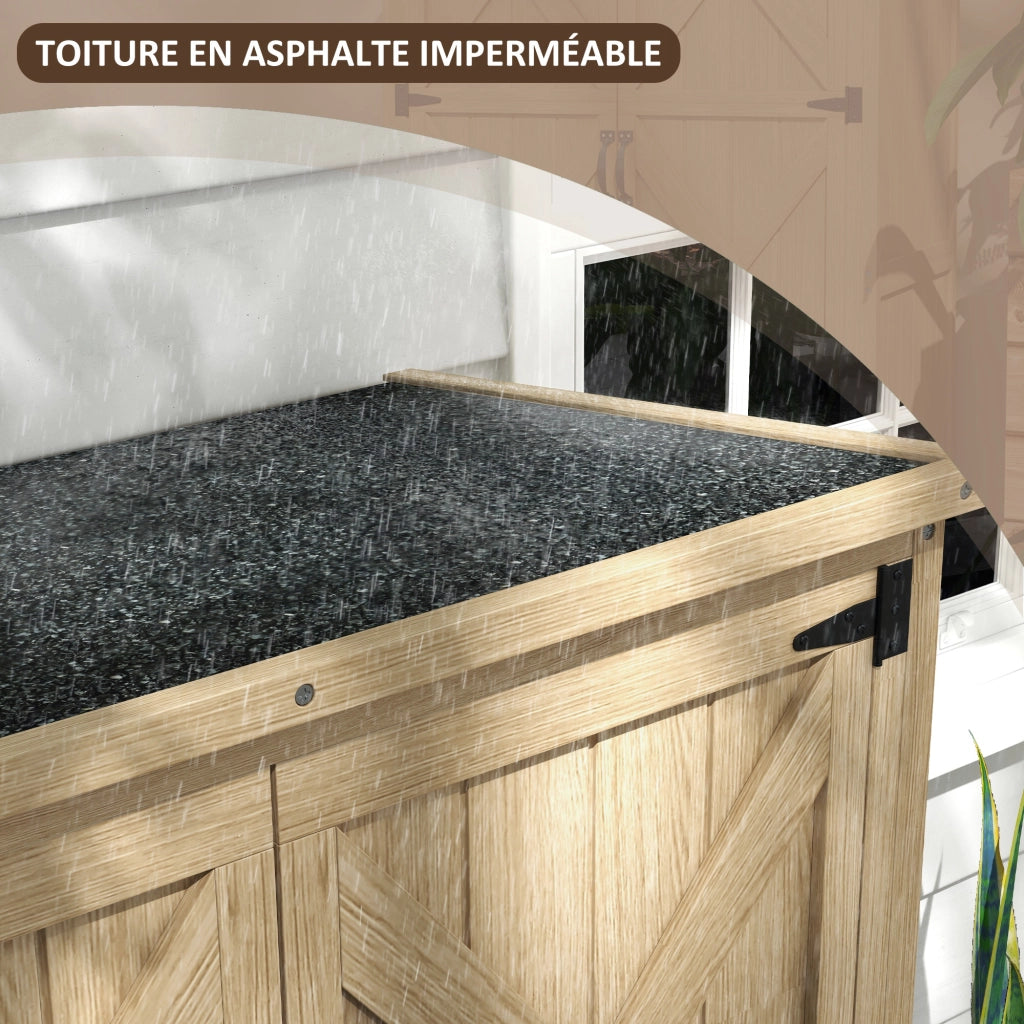 Armadio da giardino per attrezzi ¨C zephmum ¨C legno pino 90x54.5x168.5 cm