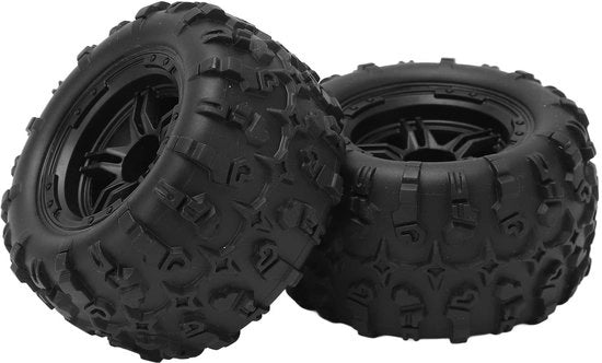 Pneumatici in gomma e plastica per auto da corsa 1/16 - 2 pezzi - Adesivo antiscivolo - Duratura/solida resistenza - Pneumatici per auto da corsa 1/16