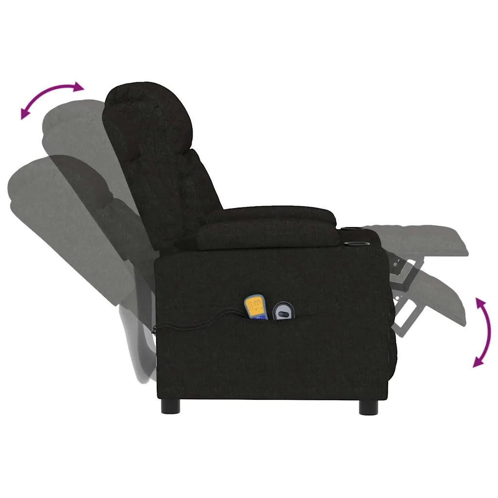 Divano Sedia-Poltrona Massaggiante Elettrica Nera in Tessuto 364401
