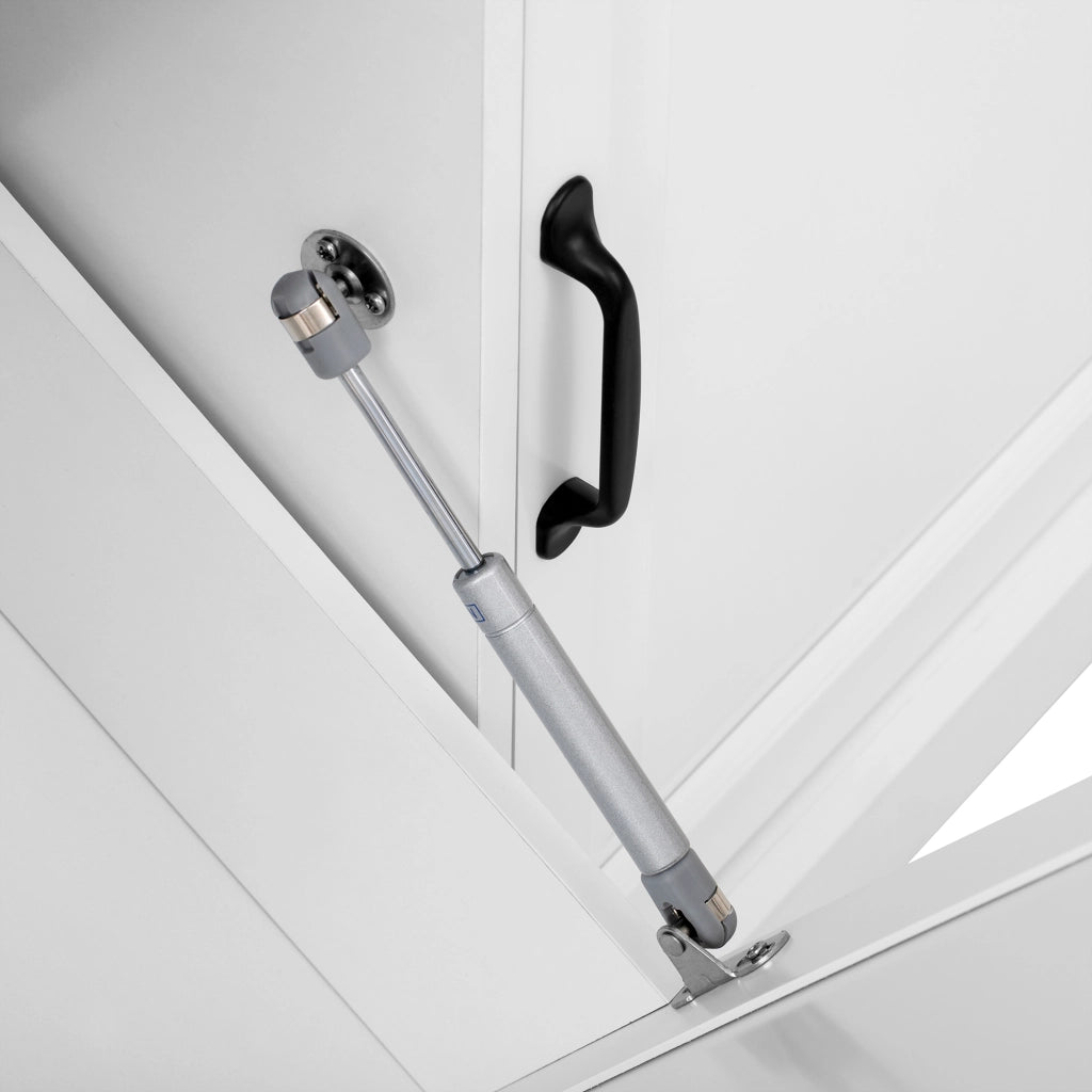 Mobile contenitore con 2 cassetti e piano estraibile per cucina; in MDF; 112-180x45x92 cm; bianco