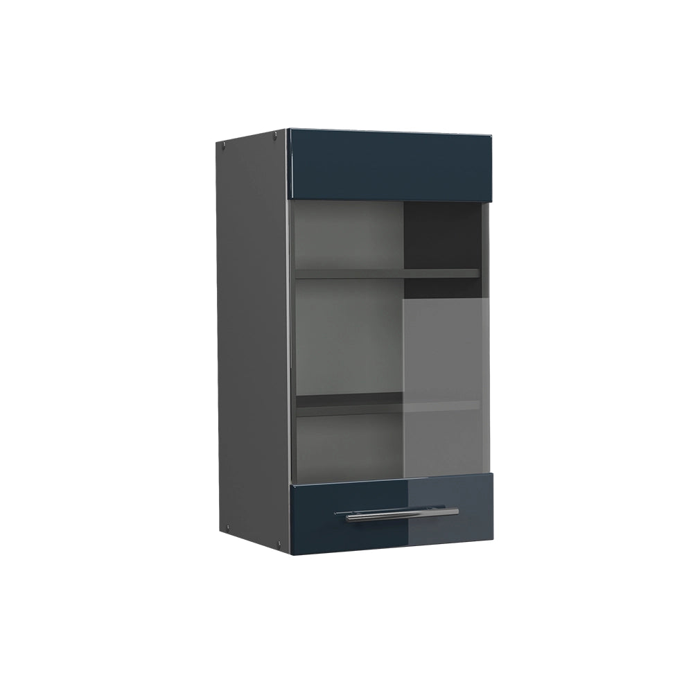 Vicco Mobile da cucina in vetro Blu scuro lucido 40 cm
