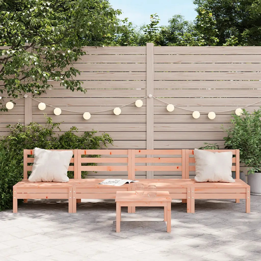 Divano da esterno-Divani Senza Braccioli da Giardino 4pz Legno Massello Douglas