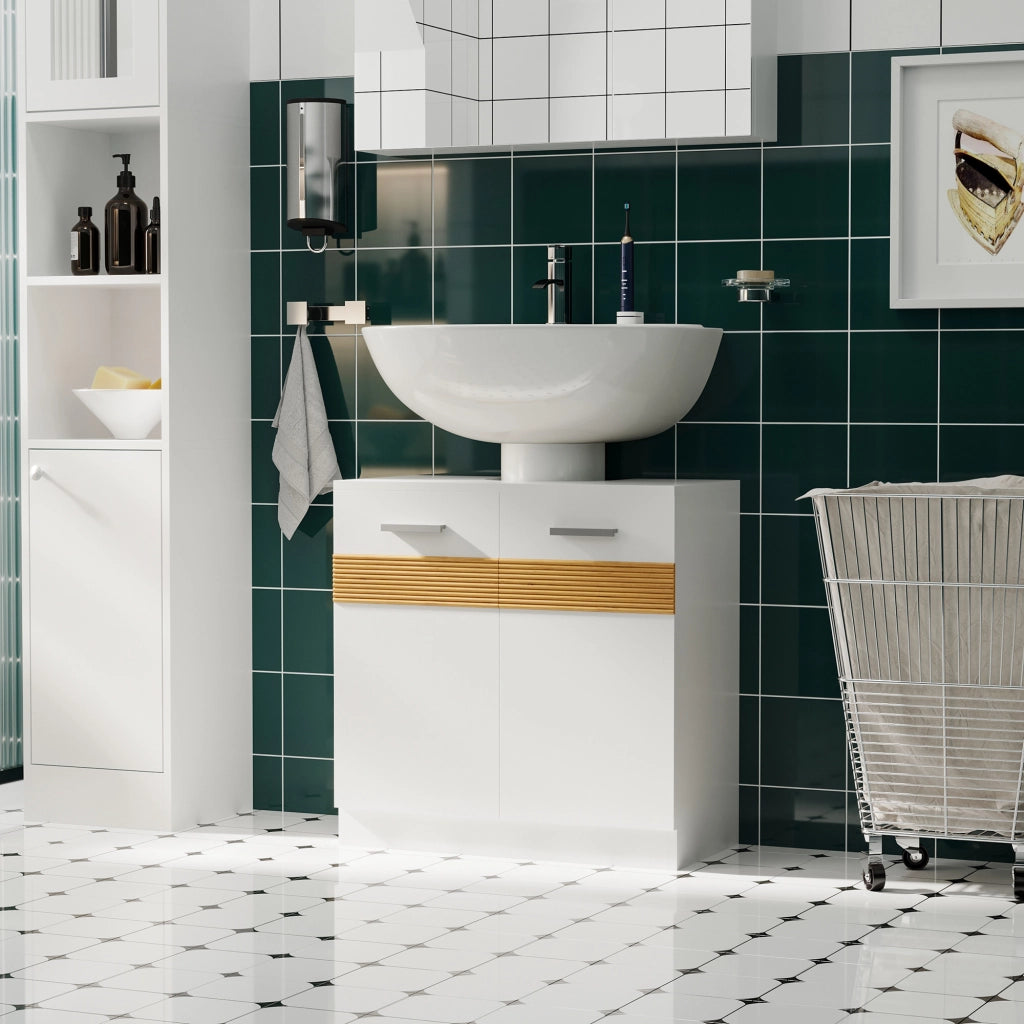Mobile Sottolavabo Bagno ¨C zephmum ¨C Legno 60x30x60,5 cm Bianco