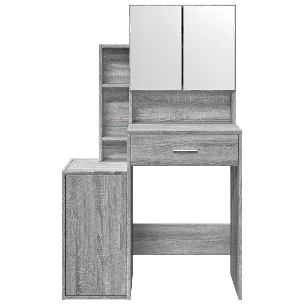 Toeletta con Armadietto Grigio Sonoma 80x35x132 cm 848239