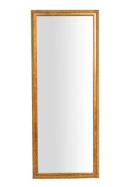 Biscottini Specchio Specchiera da parete e appendere verticale/orizzontale L72xPR4xH180 cm finitura foglia oro anticata.