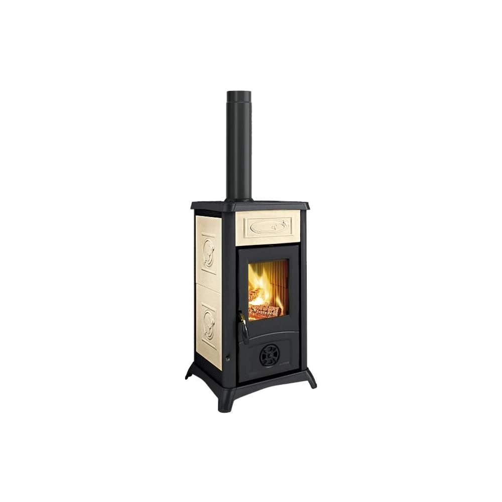 Stufa a Legna Gemma 5.0 Ceramica Bianca Nordica