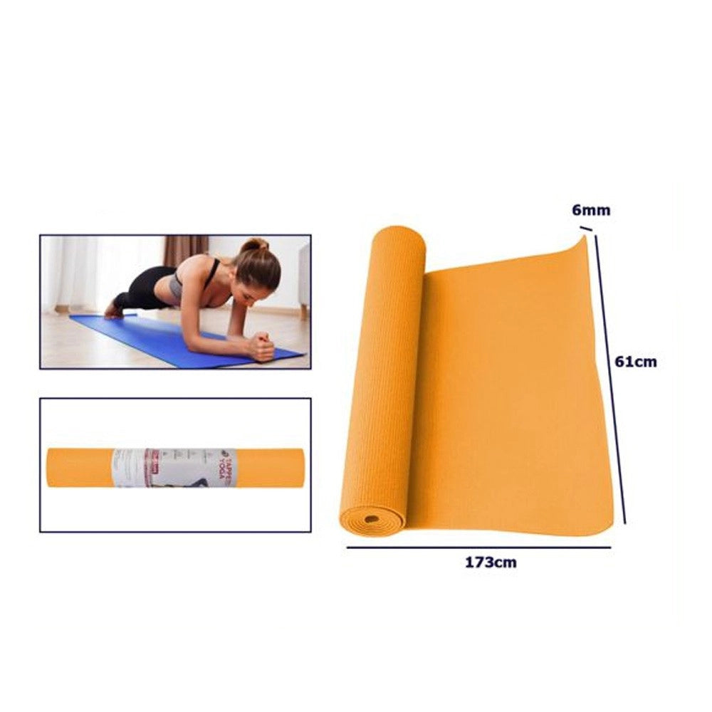 Trade Shop - Tappetino Yoga In Pvc 61x173x0.6 Cm Tappeto Aerobica Fitness Pilates Palestra -
