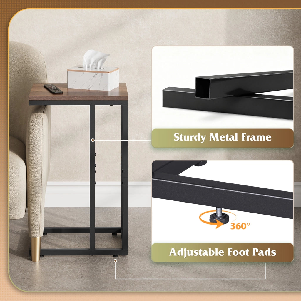 Tavolino da salotto C-Shaped ¨C zephmum ¨C marrone metallo