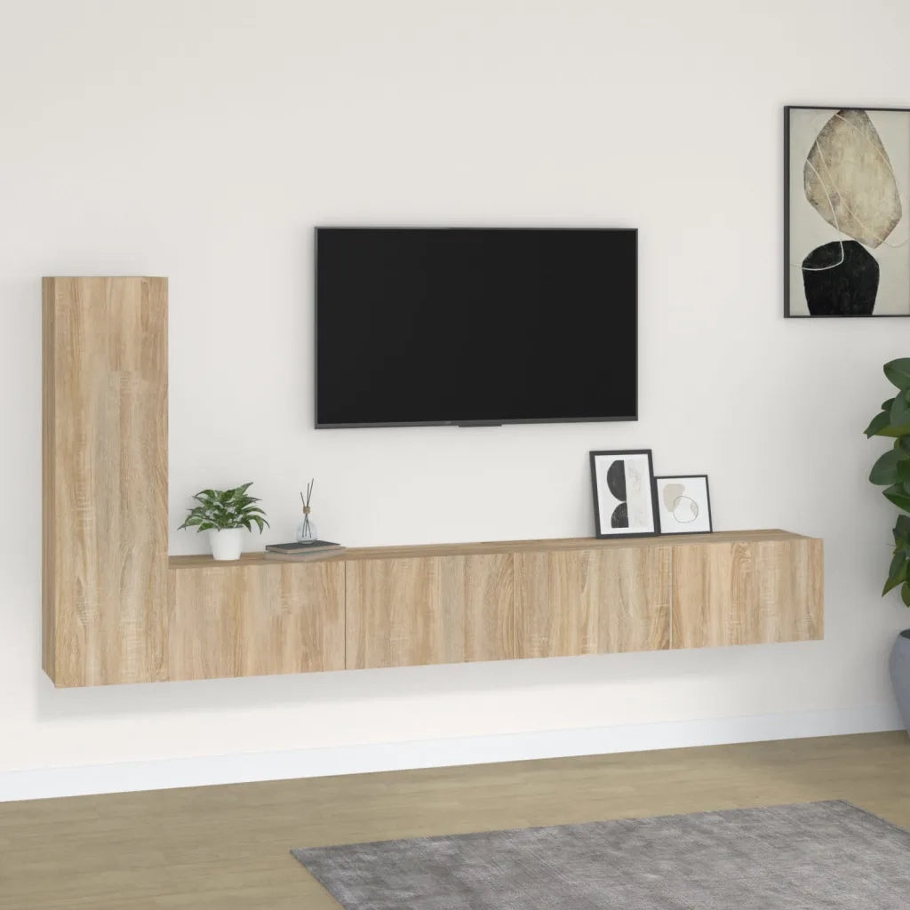 Set di Mobili Porta TV 3 pz | Armadietto TV | Mobile Porta TV Rovere Sonoma in Legno Multistrato