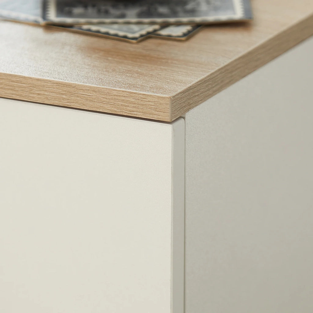 Comodino con cassetto per letto a molle 20x60x35 cm Bianco FBT111-WN
