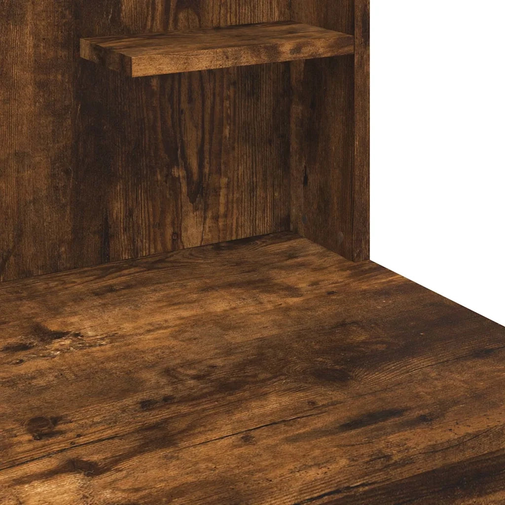 Toeletta | Tavolo da Trucco con Luci LED Rovere Fumo 96x40x142 cm