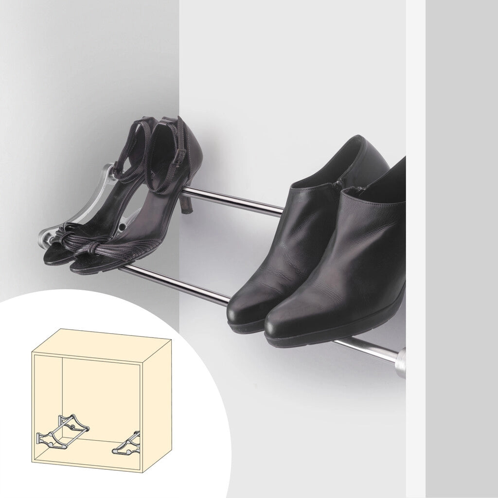 Porta Scarpe Self per Interno Armadio Imballo 1 Pezzo Verniciato Alluminio Acciaio e Emuca