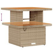 Set divano da giardino da 8 pezzi con cuscini beige in polirattan acacia
