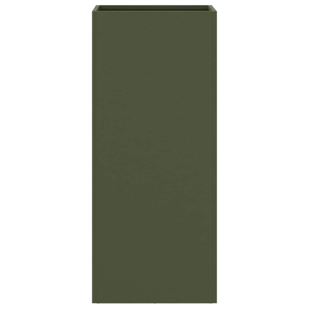 Fioriera rialzata color oliva per piante fiori e patio/giardino 32 x 29 x 75 cm acciaio verde 02_0038693