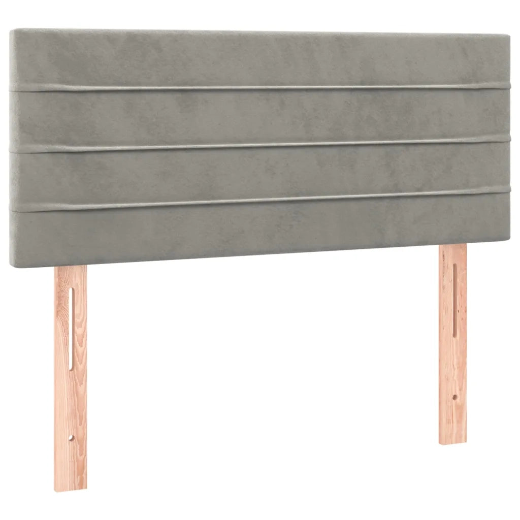 Letto a Molle con Materasso e LED Grigio Chiaro 90x190 cm Velluto