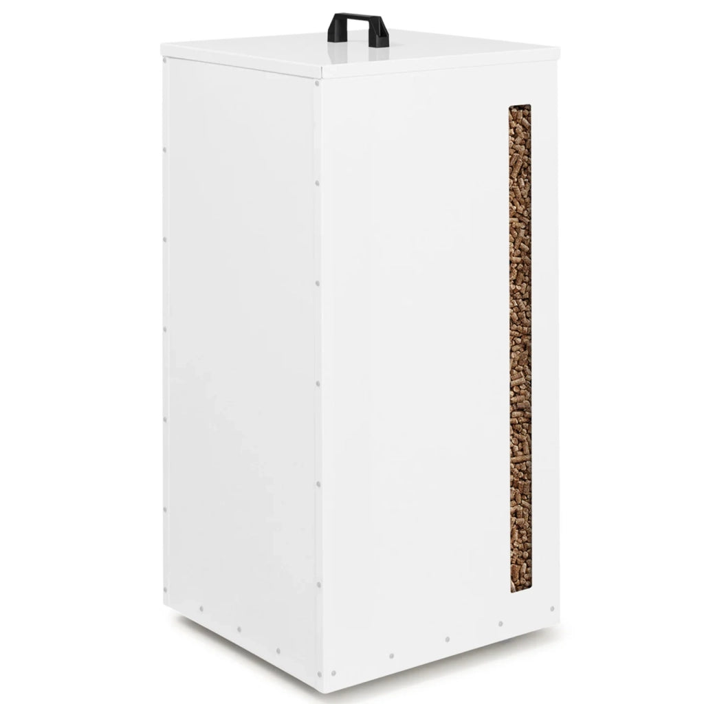 IDMarket - Serbatoio per pellet 45 kg bianco 36 x 36 x 76 cm