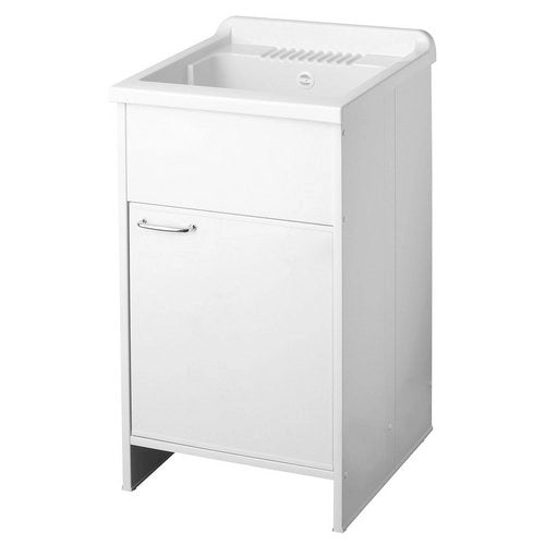 Lavatoio 45x50 con mobile 1 anta in PVC con tavola - Bianco
