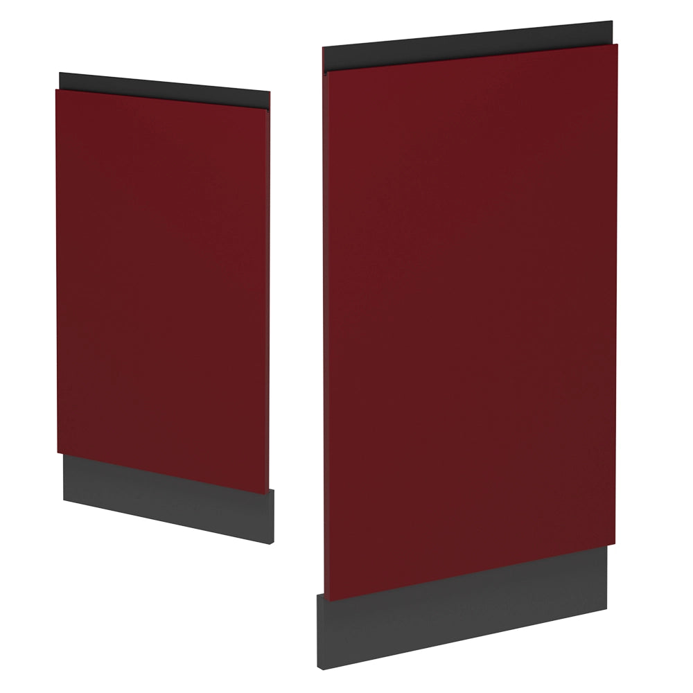 Pannello frontale della lavastoviglie R-Line Rosso/Antracite 45 cm J-Shape senza piano di lavoro Vicco