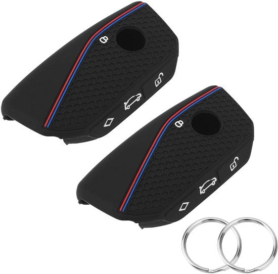 Portachiavi a protezione Silicone - 2 pezzi - Portachiavi con anello - Comando a distanza per auto - Segnale luminoso - 9x4,5cm - Portachiavi per chiave