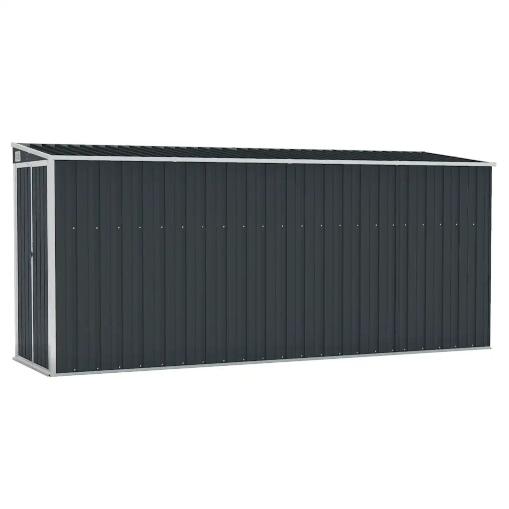 Capanno da Giardino a Parete Antracite 118x382x178 cm Acciaio 316231