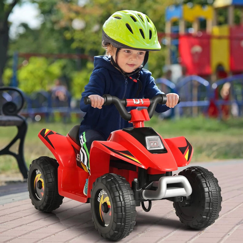 6V Quad Elettrico per Bambini, Mini Quad da Spiaggia con Funzione Avanti/Indietro, Velocità Massima 4,6 km/h, Regalo per Bambini 3 Anni+ (Rosso)