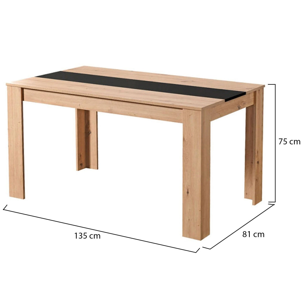 Simala, Tavolo Fisso 6 Posti, 135x80.5x74.5h cm Marrone Rovere