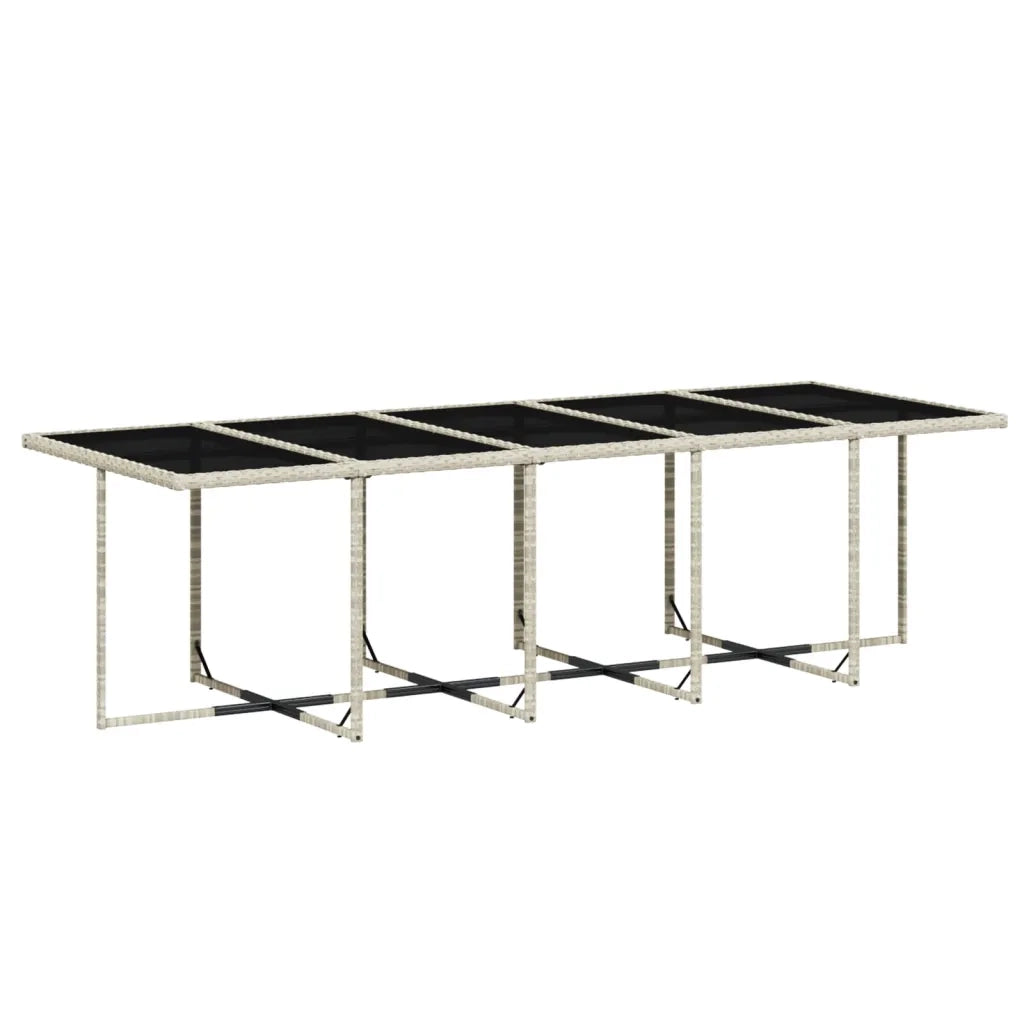 Set Pranzo Giardino 11pz con Cuscini Grigio Chiaro Polyrattan 3277702