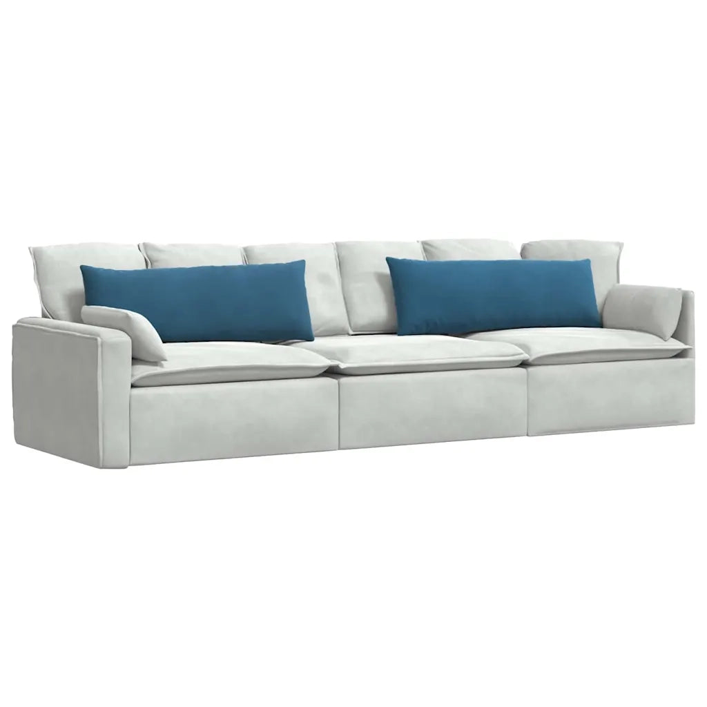 Cuscini da Divano 2 pz-Set di 2 Cuscini per Sofa Blu 120 x 40 cm Tessuto in Cords 295702