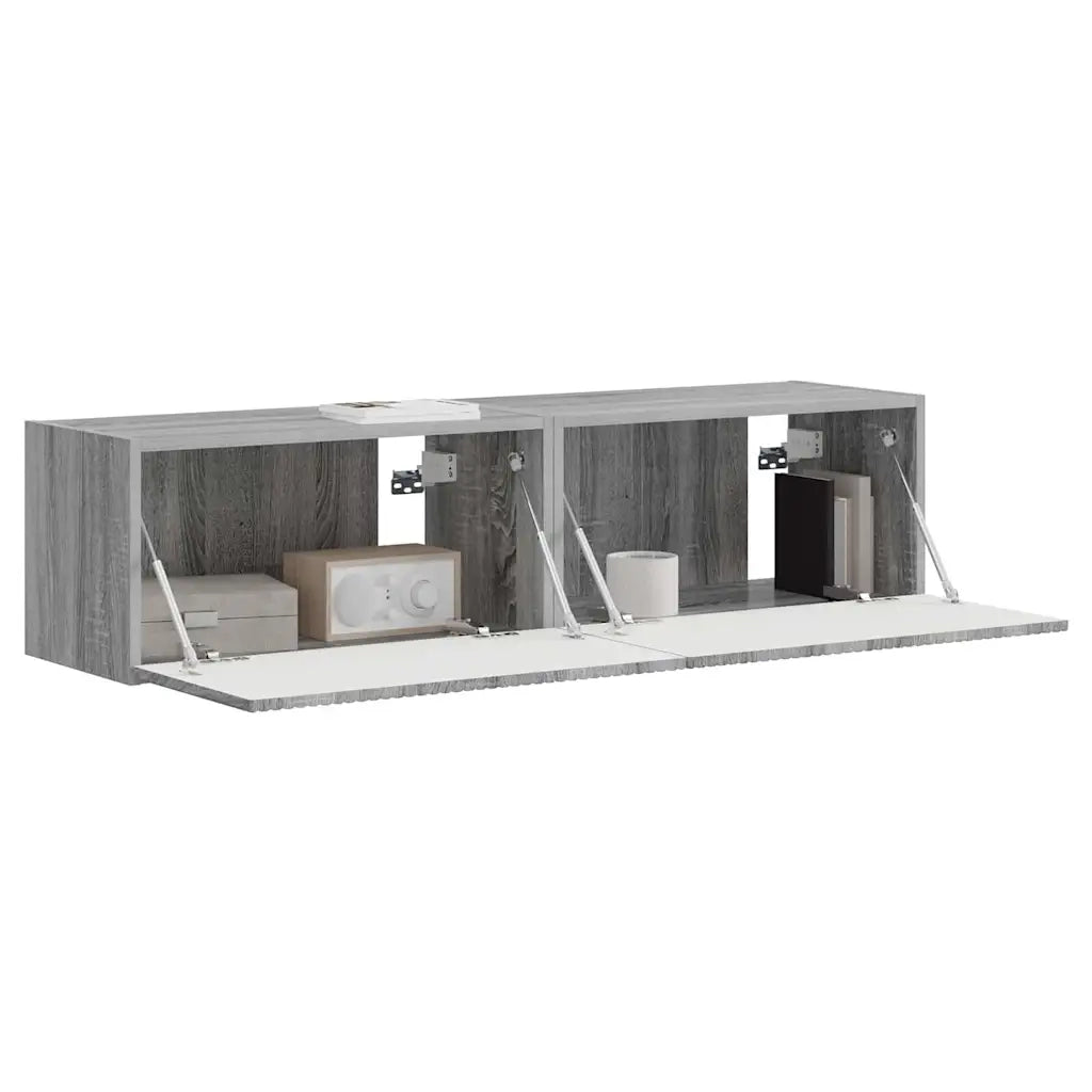 Mobile TV da parete 2 pz-Set di 2 Mobile TV a Muro-Credenza TV Grigio Sonoma 60 x 31 x 29.5 cm 280728