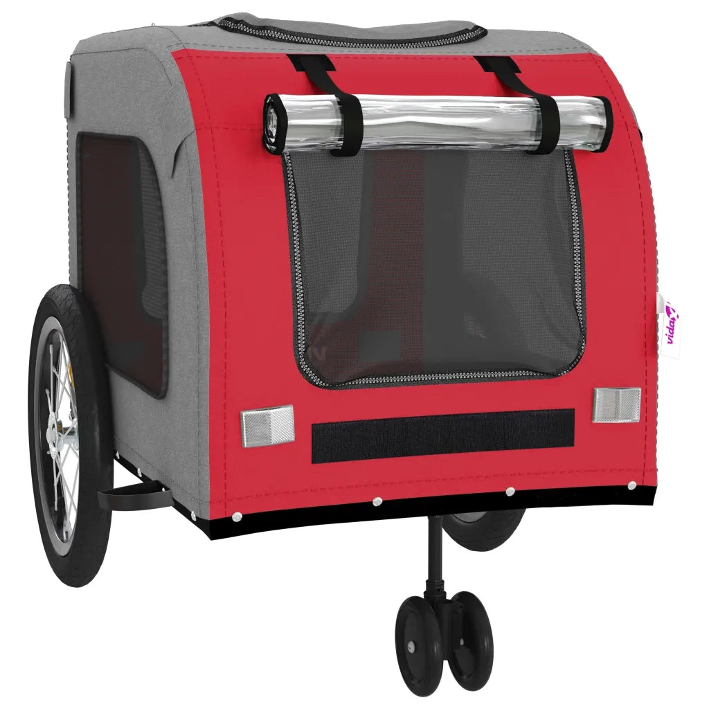Rimorchio da Bici per Animali Rosso e Grigio Oxford e Ferro CFW2283757