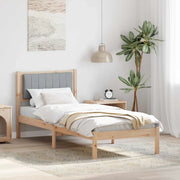 Letto con Testiera Rivestita Grigio chiaro 75 x 190 cm