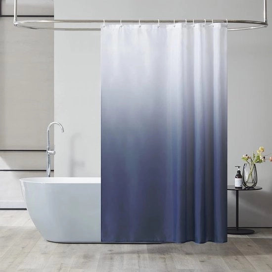 Douchegordijn impermeabile 150x180 cm - Tessuto in poliestere - Lavabile e resistente alle forme - Incluso 10 chiodi.