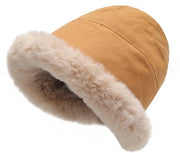 Cappello di Pelliccia Finta con Fodera di Velluto - Dimensione Unica 55-59 cm - Disegno con Fessura Laterale - Adatto per la Stagione Invernale