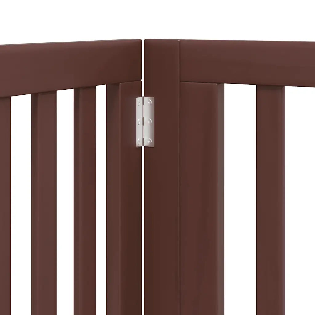 Cancello Cani Porta Pieghevole Marrone 12 Pannelli 960cm Pioppo CFW9549377