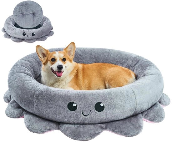 Mangiazucca Ronde per Cani Grossi, Mangiazucca Ottusaforma per Cani, Cuscino per Gatti Lavabile, Mangiazucca Ronde da 91 cm per Cani Grossi, Mediogrossi e Piccoli, Grigio