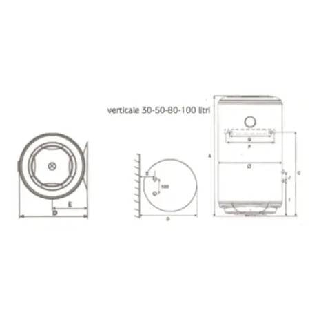 Scaldabagno scaldino elettrico verticale Baxi Extra+ V250 50 litri