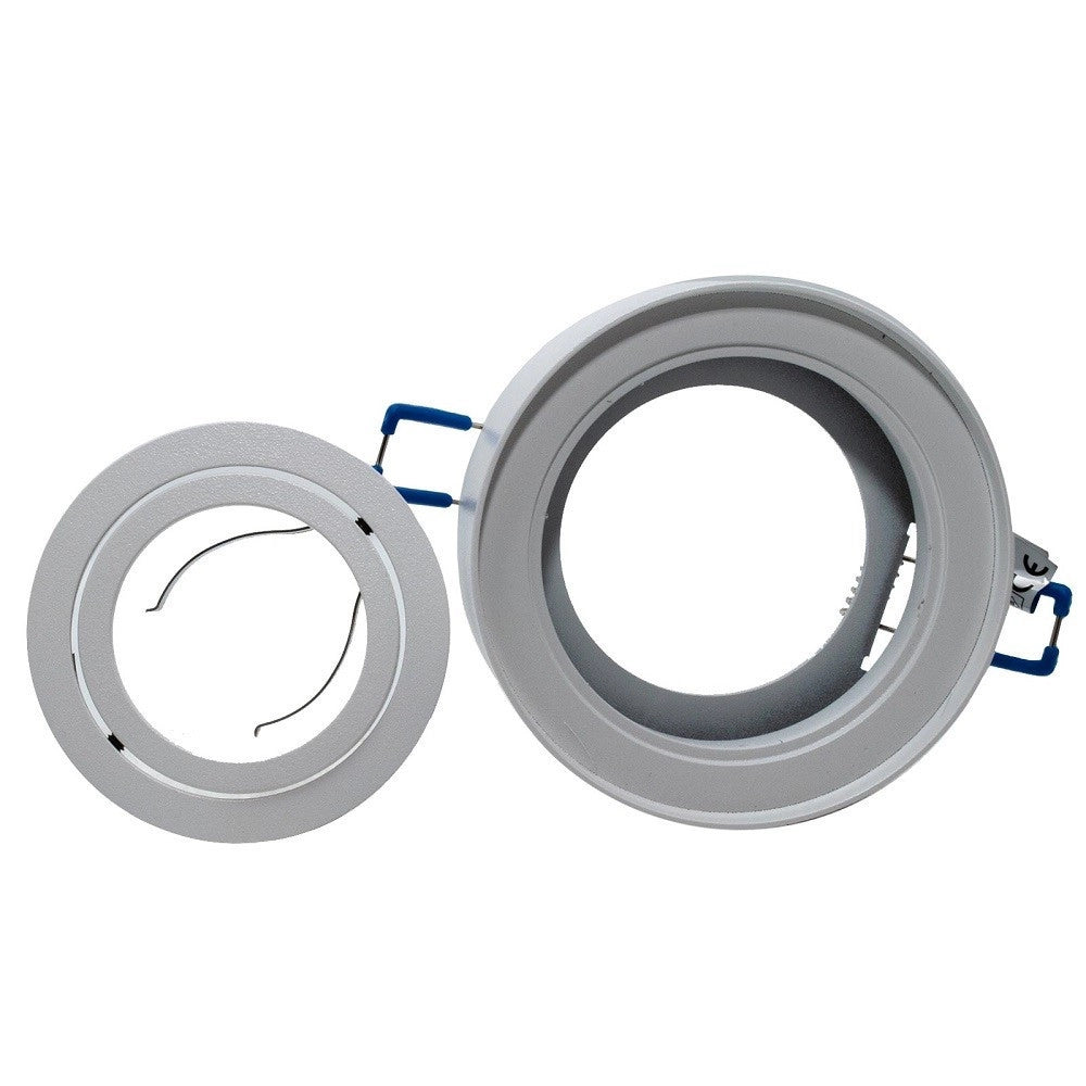 Trade Shop - Portafaretto Orientabile Tondo Incasso Esterno 85mm Luce Lampade Led Gu10 Gu5.3 - Bianco