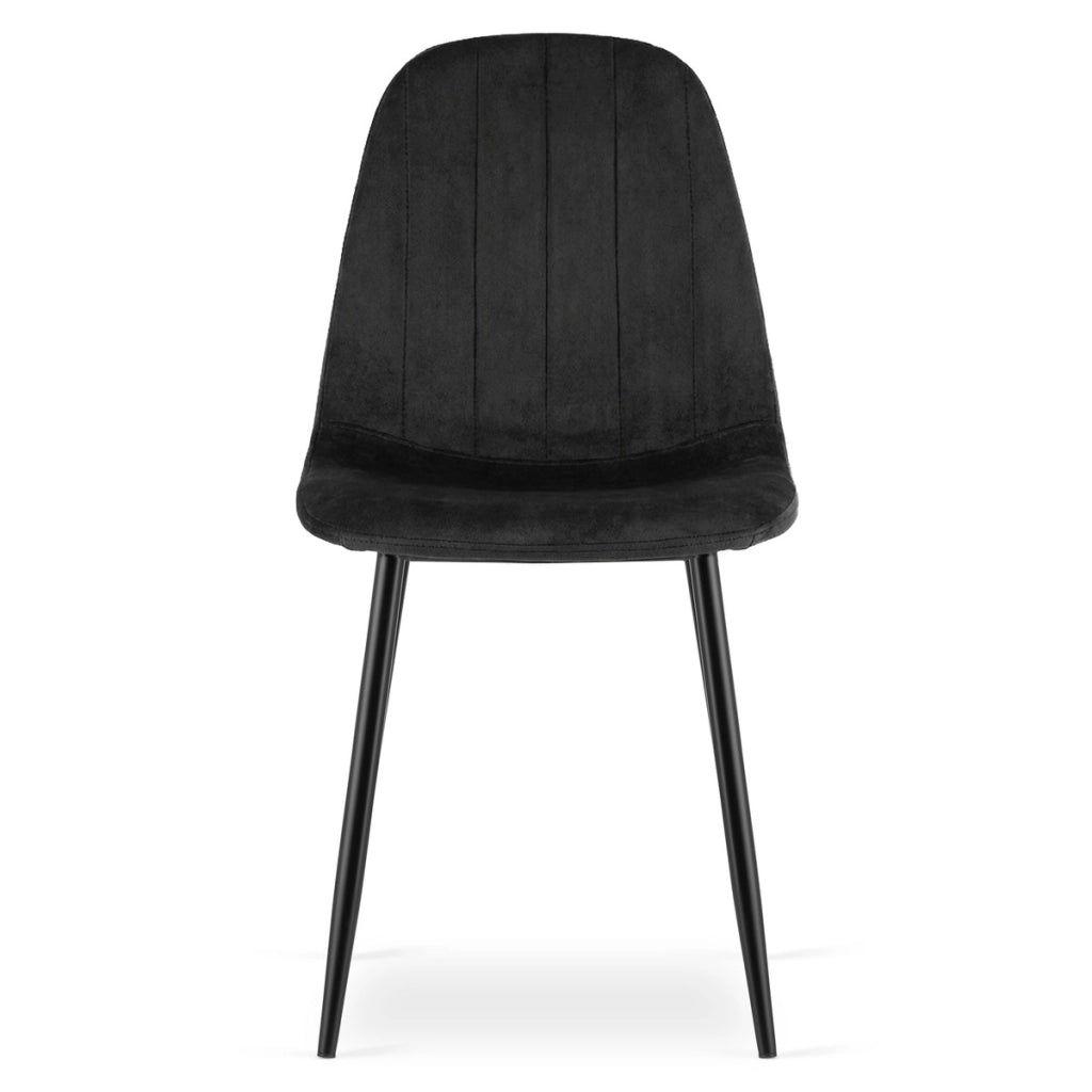 Set di 2 sedie Padva in velluto nero con gambe in metallo