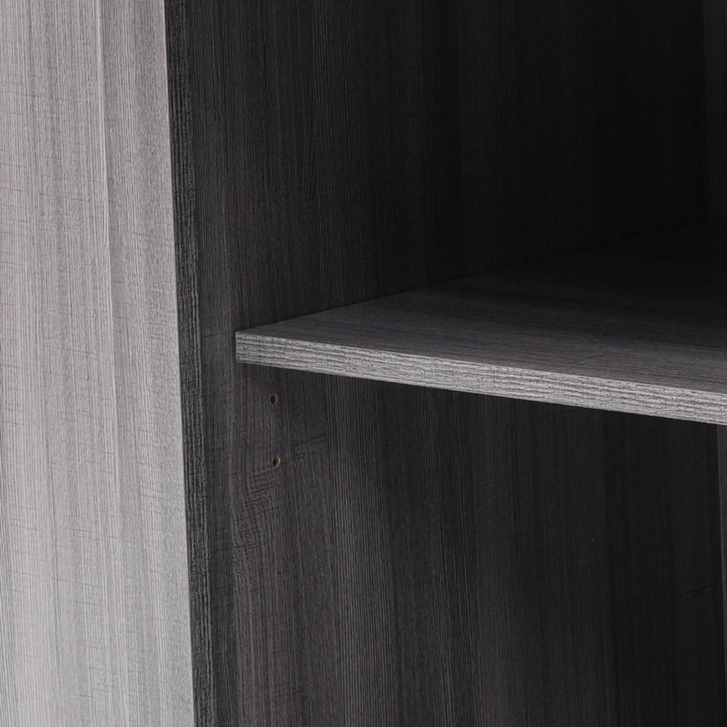 Carrello da cucina con piano ribaltabile, 129x71x91,5 cm, con 2 cassetti, vani regolabili e 5 ruote, bianco e grigio