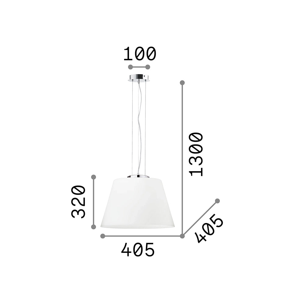 Sospensione Moderna Cylinder Metallo Bianco 1 Luce E27