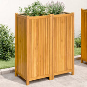 Fioriera Giardino con Rivestimento-Vaso da Esterno-Contenitore per Piante 84x42x100 cm Massello Acacia