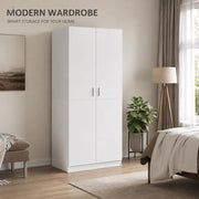 Wardrobe White 80x52x180 Cm Wood-based Material