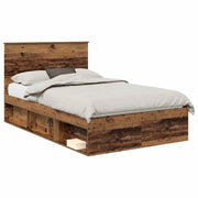 Letto matrimoniale | Letto per adulti | Struttura del letto Legno vecchio 135 x 190 cm Pino massello